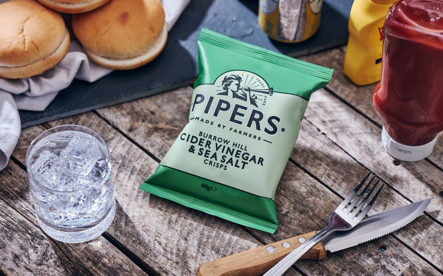 Pipers Burrow Hill Cider Vinegar & Sea Salt 24 x 40g