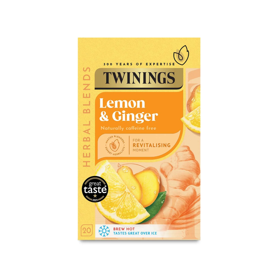 Twinings Lemon & Ginger Herbal Infusion Envelope x 20