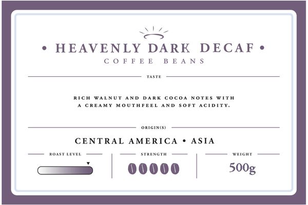 Heavenly Dark Decaff Beans 6 x 500g
