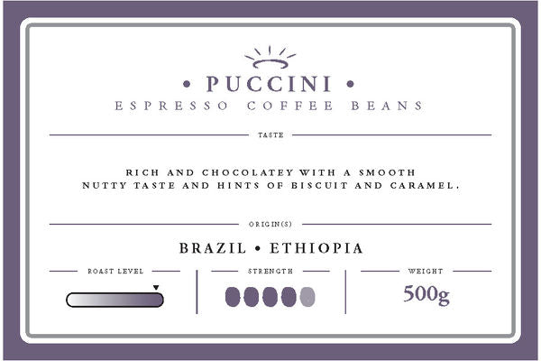 Heavenly Puccini Espresso Beans 12 x 500g
