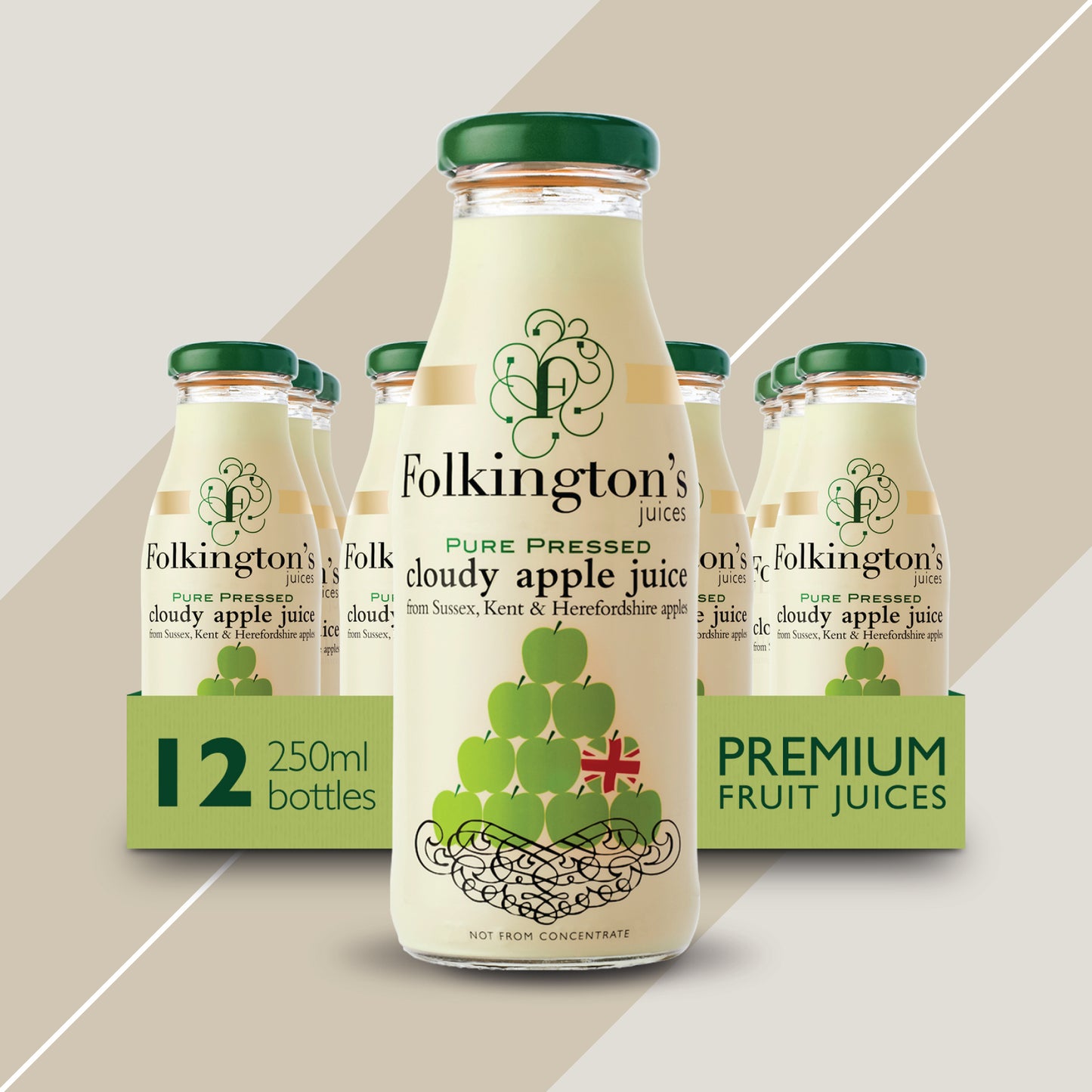 Folkingtons Apple Juice 12 x 250ml