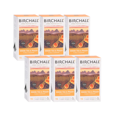 Birchall Green Tea & Peach Prism Tea Bags
