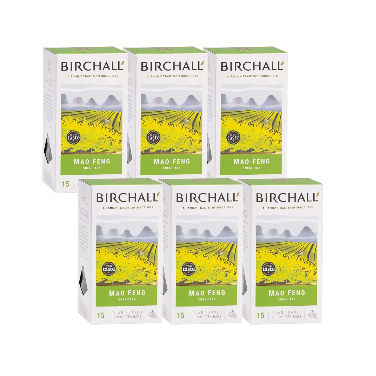 Birchall Mao Feng Green Tea Prism Tea Bags