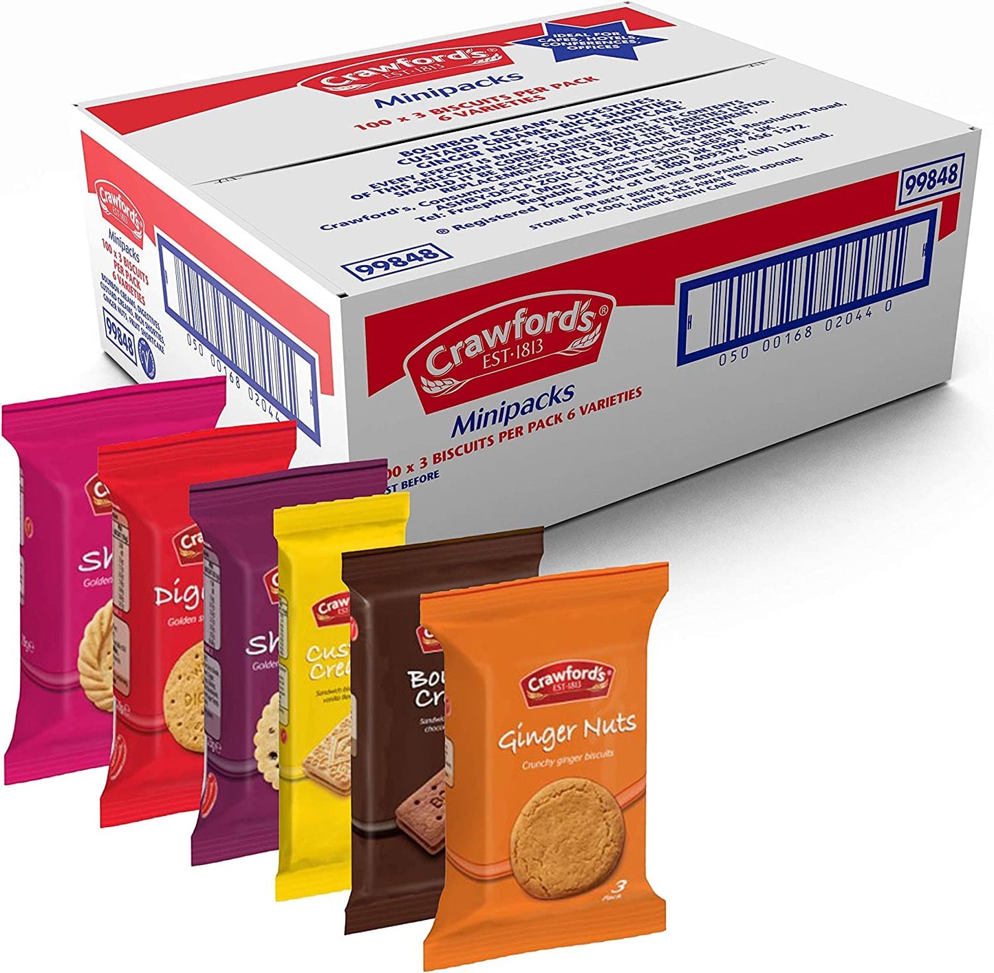 Crawfords Mini Pack Biscuits 100 x 3