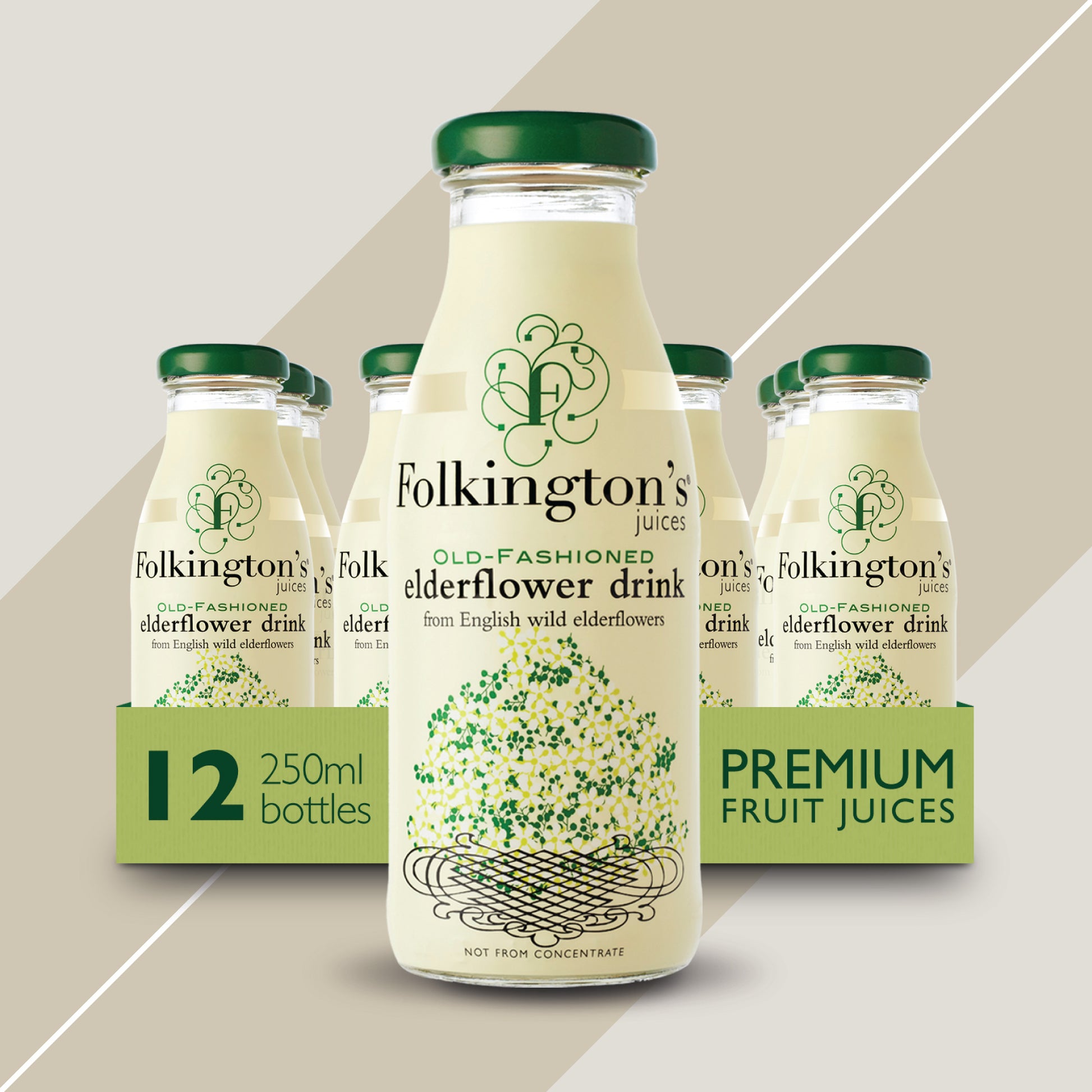 Folkingtons Elderflower Drink 12 x 250ml - The Heavenly Coffee Company