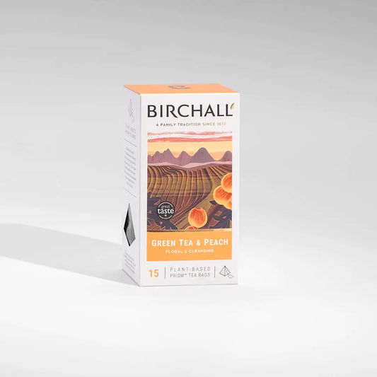 Birchall Green Tea & Peach Prism Tea Bags