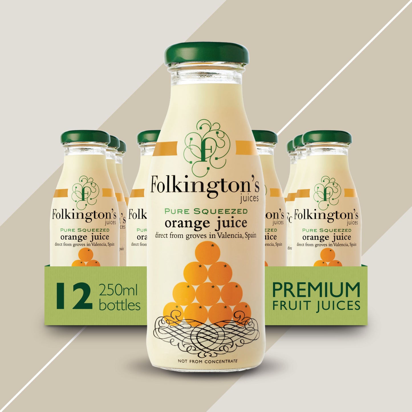 Folkingtons Orange Juice 12 x 250ml