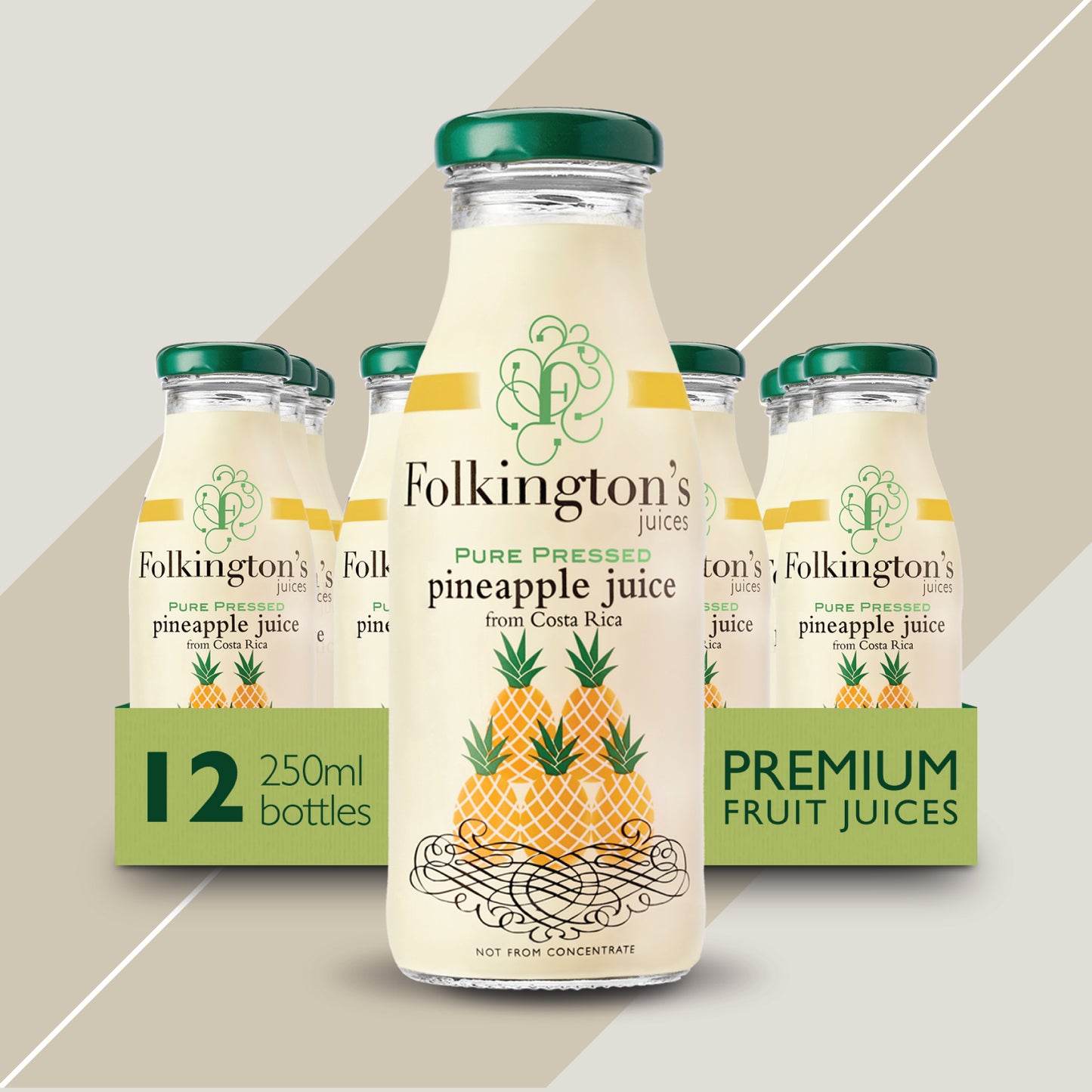 Folkingtons Pineapple Juice 12 x 250ml