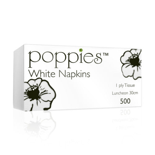 White Napkins Single Ply x 5000